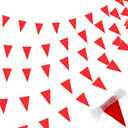 Tatuo 200 Feet Solid Pennant Banners Flags String Triangle Hanging DIY Bunting Flags Party Decorations for Grand Opening Party Banners for Kids Birthday, Shops (Red)