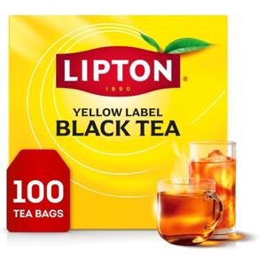 Lipton Black Tea Bags, Hot or Iced High Caffeine Tea, 100 Total Bags (EXP 05/31/29)