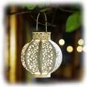 MAGGIFT 2 Pack Hanging Solar Lights Outdoor Solar Lights Retro Hanging Solar Lantern with Handle, Beige White