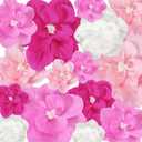 Giant Paper Flowers Artificial Large Paper Flower Decoration for Handcrafted Wall Backdrop Christmas Mexican Wedding Graduation Bridal Shower Birth Party Supplies(Pink Gradient,18 Pcs)