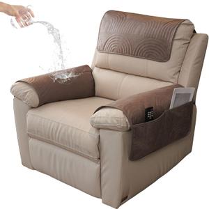 vctops 3 Pcs Water Resistant Sofa Armrest Cover Vintage Faux Suede Headrest Cover for Recliner Chair Arm Cover Non Slip Couch Cover for Dogs Washable Furniture Protector (Dark Coffee,1 Seat)