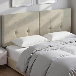 King Headboard Only, Headboard King with Sturdy Metal Legs, Tufted Upholstery Design Bed Headboards with Adjustable Width & Height (Linen)