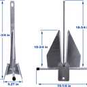 MARINE SYSTEM Anchor Kit Fluke Anchor with Anchor Chain and Boat Anchor Rope Set for Boats Pontoon, Deck, Fishing, and Sail, For Boats 16-26 FT - 10LB
