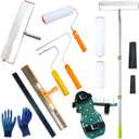 Self Leveling Cement Tool Kit,Epoxy Flooring Tool Kit,Self-Leveling Rake,Spike Shoes for Epoxy Flooring,Floor Leveling Tools,Spike Roller for Self-Leveling,23.62~55.12 inch Telescopic Pole