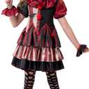 Spooktacular Creations Girls Scary Clown Costume, Kids Halloween Costume, Twisted Clown Dress for Girls