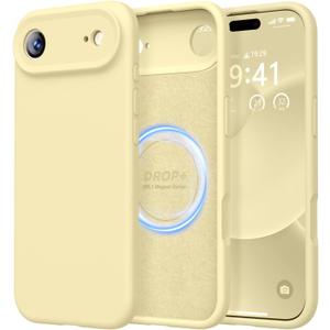 LOVE 3000 Designed for iPhone Air Case, Premium Silicone [Compatible with Magsafe][Soft Anti-Scratch Microfiber Lining] Shockproof Protective Phone Case for Men Women 6.5", Creamy Yellow