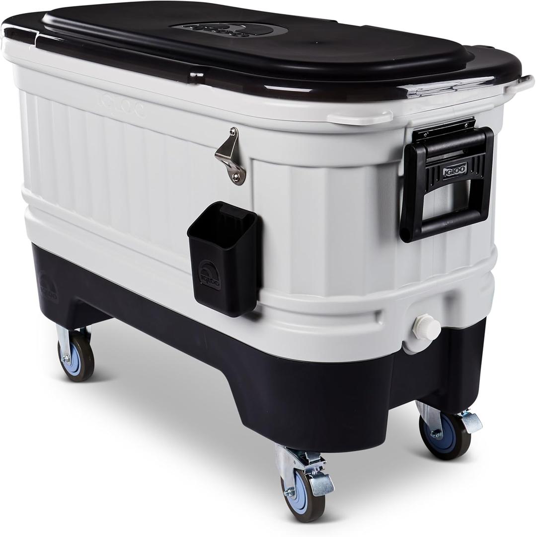 Igloo Party Bar 125 Qt Rolling Cooler, Light Gray