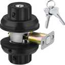 EASlLOK Deadbolt Twist-to-Lock Front Door Lock Keyless Heavy Duty Single Cylinder Deadbolt (Zinc Alloy, Black, 1 Pack)