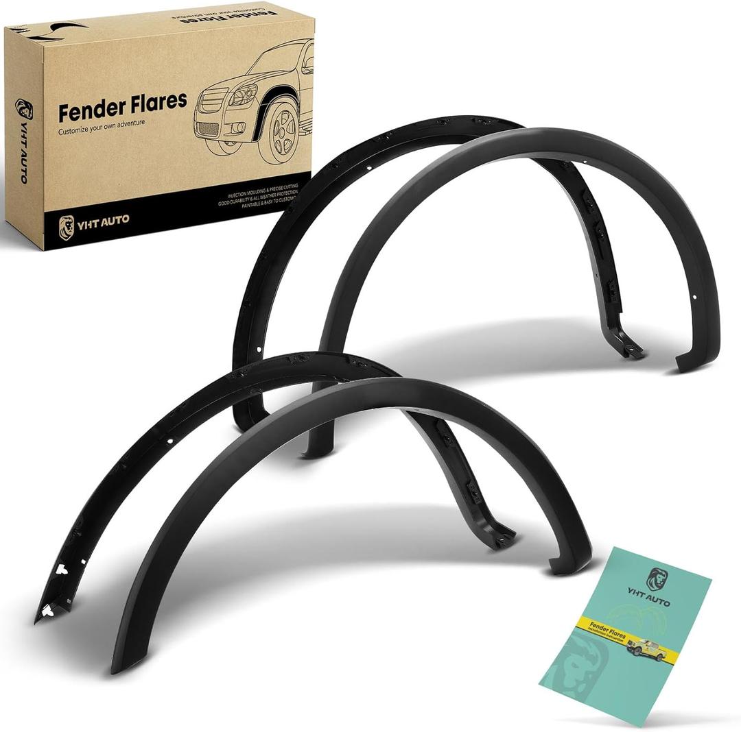 YHTAUTO OE Style Fender Flares Compatible with 2018-2020 Ford F-150 Excludes Platinum & Raptor Model | Fit Models without Technology Package, Textured Black Wheel Flare Cover Protector