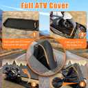Full Enclosed ATV Covers Waterproof Outdoor Heavy Duty 4 Wheeler Cover All Season Weather Proof Quad Cover with Reflective Strips Fits ATV Length up to 94.5" Windproof Sunproof Dustproof