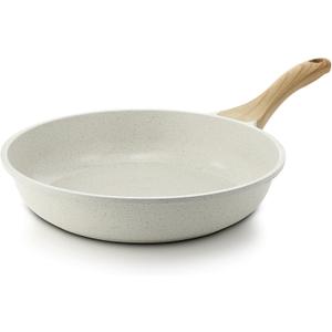 SENSARTE Nonstick Ceramic Frying Pan Skillet, 10 Inch Omelet Pan, Healthy Non Toxic Chef Pan, Induction Pan with Heat Resistant Handle, PFAS-Free (White)