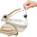 SanQing Creative Resin Statues Pelican Birds Statues Toucan Figurines Entrance Candy Keys Bowl Storage Basket Decor Ornament for Table Home Bar Office (PearlWhite)