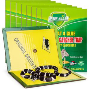 8 Pack Jumbo Sticky Snake Traps, Super Sticky Glue Trap for Snakes Mice Rats Cockroaches Spiders, Large Snake Glue Trap Control Outdoor Home Garden Yard Farm, Rat Glue Board, Easy to Set, 11.5" x16.6"