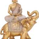 Buddha Statue for Home Decor Gold 9.25"-Elephant Buddha Statues for Zen Decor -Spiritual Dcor-Feng Shui Dcor-Buddha Decor for Living Room-Buda Budda Buddha Gift for Relaxation, Meditation or Shrine