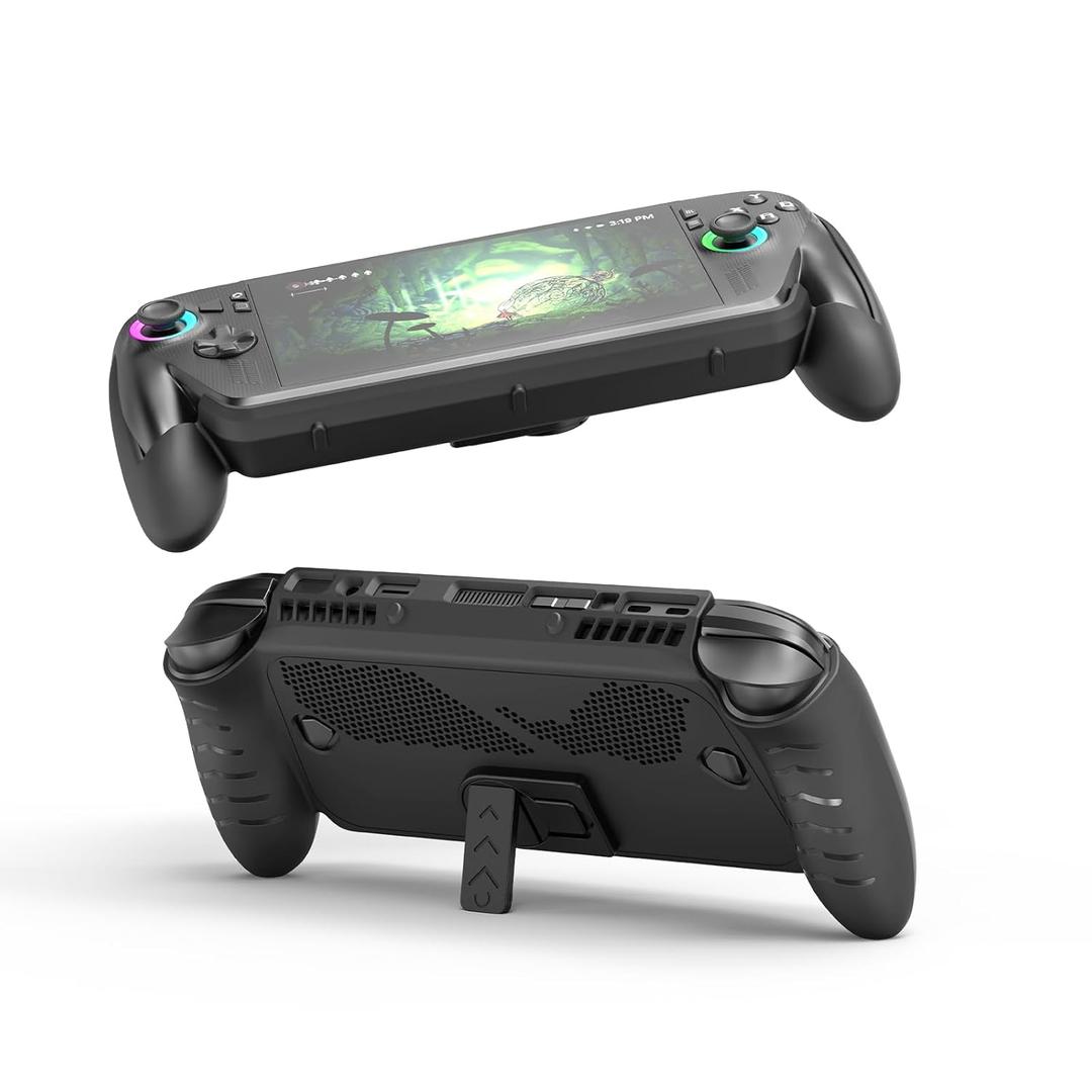 JDDWIN Protective Case for ASUS Rog Xbox Ally X & Rog Xbox Ally 2025, TPU Cover with Kickstand for Rog Xbox Ally Gaming Handheld Cover Case Accessories, Anti-Collision,Non-Slip,Anti-Scratch Design (black)