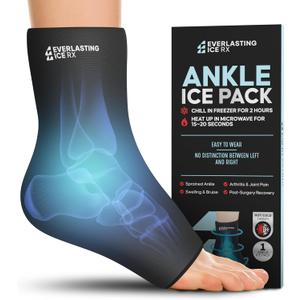 Ankle Compression Sleeve for Achilles Tendonitis Relief, Ankle Ice Pack Wrap, Foot Brace Sprained Ankle Support for Women and Men, Freeze Cold Packs for Plantar Fasciitis L-XL