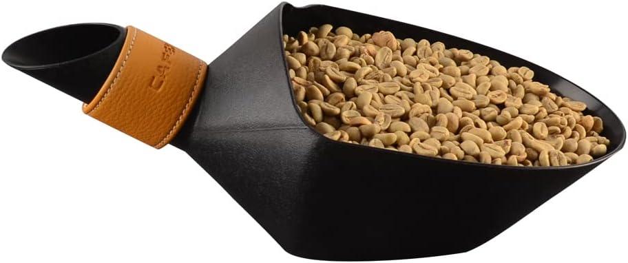 CAFEMASY Coffee Bean Scale Measure Scoop Shovel Kilo Bean Scooper (Black-Small) (0.5KG/1.1LBS)