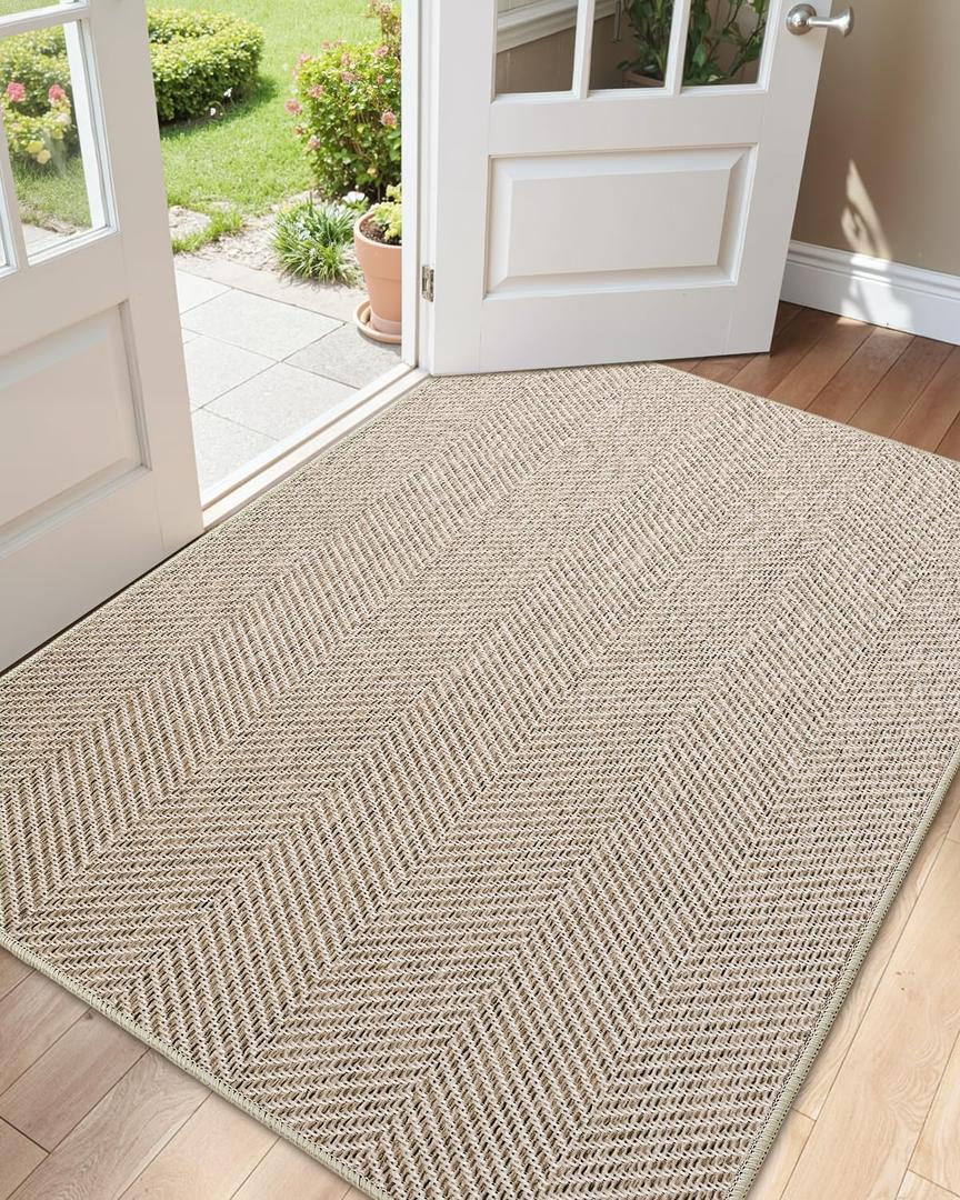 Color&Geometry Ultra Thin Indoor Door Mat 36"x60", Machine Washable Front Door Mat Non Slip, Low Profile Entrance Mat Indoor, Absorbent Carpet for Inside, Entryway (FOLD)