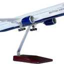 British B777 Airplane Model 1/157 Scale British B777 Model Plane with LED Lights and Airport Scene Accessories Ideal Display and Gift