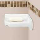 Honeydak 2 Pcs Ceramic Corner Soap Dish for Shower Wall Tile White Ceramic Soap Holder 7 x 7 x 2.5 Inches Wall Holder for Home Bathtub Bathroom Sink Shower