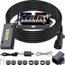 CheeMuii 15 FT 7 Way Trailer Cord and 7 Gang Junction Box Kit with 12 V Breakaway Switch and Plug Holder Heavy Duty Trailer Wiring Harness Kit for Trailers RVs Campers