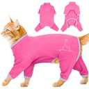 ADNIKIA Cat Pajamas for Cats Only, Sticky Hair Cat Clothes, Sphynx Hairless Cats Sweater, Recovery Suit After Surgery, Prevent Lost Hair Kitten Onesie Shirts Costumes Outfits for Pet M