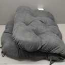 Blazing Needles 22 45-inch Microsuede Seat/Back Tufted Chair Cushion, 22" x 45", Steel Grey