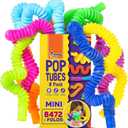 Nutty Toys Mini Pop Tubes - 8-Pack Sensory Toys - Creative STEM Learning for Kids & Toddlers - Connect & Pop! Top ADHD Autism Fidget 2026, Best Boy & Girl Easter Basket Essentials & Gifts Ideas (Small)
