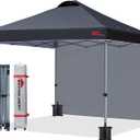 MASTERCANOPY Durable Pop-up Canopy Tent with 1 Sidewall (10'x10',Black)