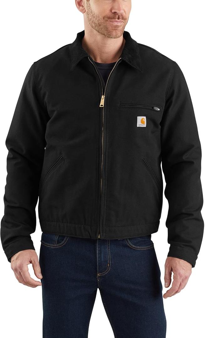 Carhartt Men's Iconic J01 Duck Detroit Jacket (Black, L)