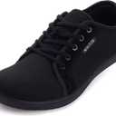 WHITIN Men's Extra Wide Width Casual Barefoot Sneakers Zero Drop Sole W81 Size 13W Minimus Lifting Minimalist Tennis Shoes Fashion Walking All Black 47