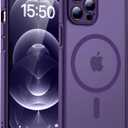 TOCOL Magnetic for iPhone 12 Pro Max Case, Upgraded Full Camera Protection, Compatible with Magsafe, Drop Protection, Translucent Matte Back Bumper Phone Cover 6.7-Inch, Midnight Purple