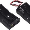 2Pcs 2 x 1.5V AA Battery Holder Case Box, 2 AA Battery Holder with Wire Leads