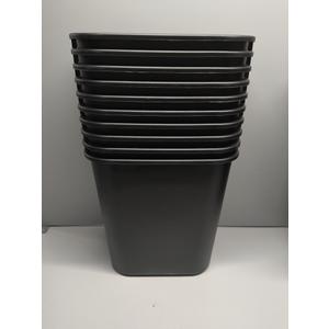 B&M Rubbermaid 295600Bk Deskside Plastic Wastebasket, Rectangular, 7 Gal, Black (Pack of 10)