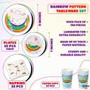 KatchOn, Rainbow Birthday Decorations - Huge Pack of 116, Serve 25 | Plates, Cups, Napkins and Banner for Rainbow Birthday Party Decorations | Bday Party Supplies, Colorful Bday Decoration