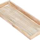 MAONAME Wash White Bathroom Vanity Tray, Rustic Long Narrow Tray, Rectangle Farmhouse Wood Trays, Countertop Organizer Trays for Candle, Perfume, 12.2" x 5"