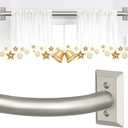 TVWOO Nickel Wrap Around Curtain Rods 28 to 48":Blackout Adjustable Window Curtain Rod,Room Darkening Heavy Duty Curved French Metal Single Drapery Rods for Bedroom Kitchen Easy Install,Brushed Nickel