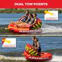 Airhead Super Mable Towable Tube | 3 Rider Towable Tube for Boating and Water Sports | Dual Tow Points | Full Nylon Cover | EVA Foam Pads | Patented Speed Valve | Boat Tubes and Towables, Orange