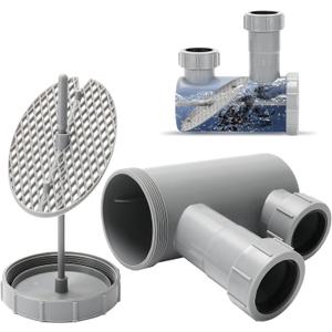 LukLoy 1 Pack Universal Salon Hair Trap P Trap for Shampoo Bowl Sink, 1-1/2" PVC Catch Chamber for Barber Backwash Sink, Beauty Barber Salon Equipment, Secure Fit, Easy Clean, Grey