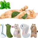 Catnip Toys for Indoor Cats, 5Ps Cat Toys for Cats, Fluffy Catnip Toys for Chewing Playing, Interactive Kitten Toys, Catnip Filled Kitty Chew Teething Toys, Cat Chew Toys (Animal, 5 Pack)