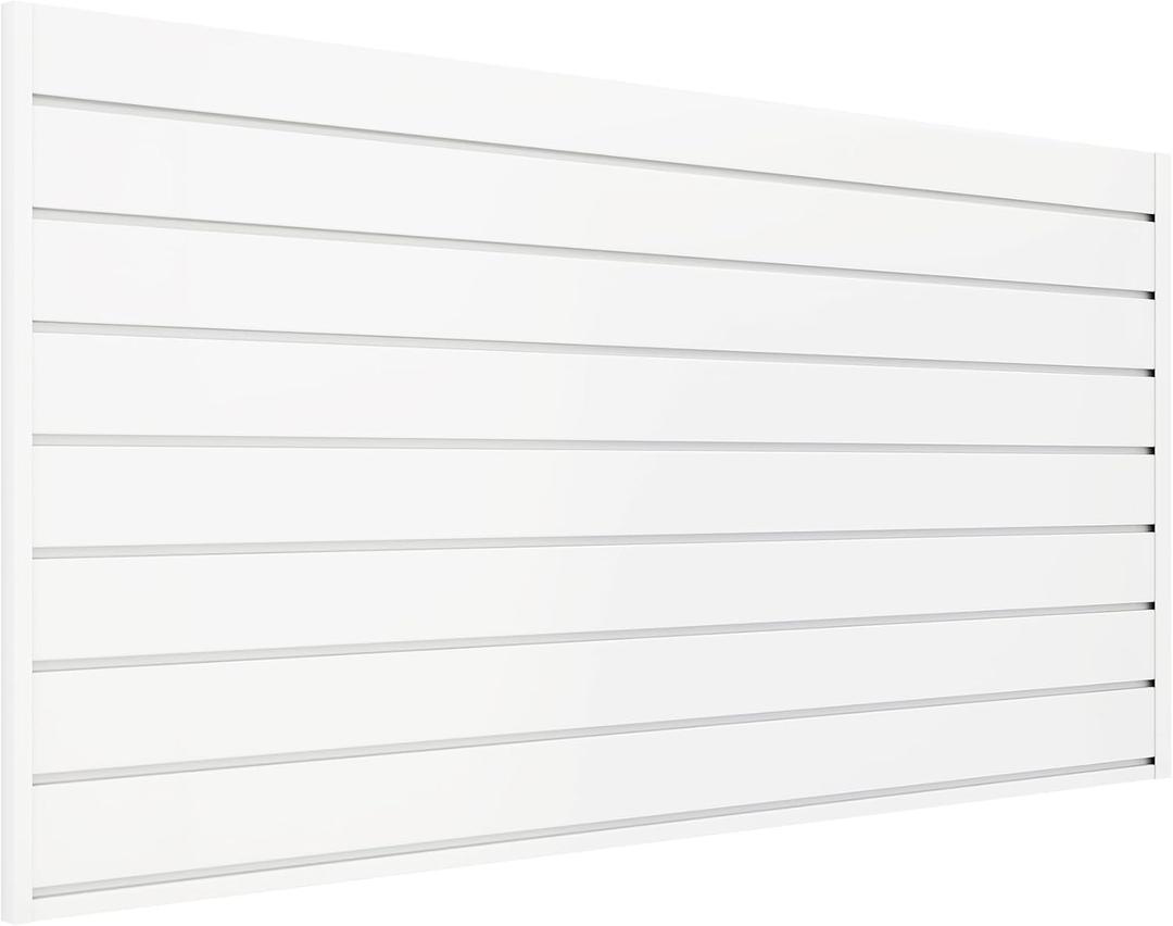 Neoaider Slatwall Panel 2 FT x 4 FT, Interlocking Slat Wall Paneling, Wall Mounted PVC Slat Wall Panels, Suitable for Garage Storage, Slatwall Board, Shelves - White