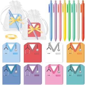 ANGOLIO Nurse Sticky Notes with Pens - National Nurses Day 97Pcs Funny Costume Self-Stick Notes Nursing Student Essentials School Stationary Gifts Booklet Notepads Pens for Hospital School Party Gifts