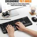 Wireless Computer Keyboard And Mouse Combo with Palm Rest, Large Number Pad, LED Indicators，2.4Ghz Ergonomic, Foldable Stands,Anti-Wear Letters Full Size Keyboard for Windows Mac PC Laptop-Black