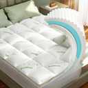 Twin Mattress Topper, 3 in 1 Memory Foam Mattress Topper for Back Pain, 2" Fluffy Cooling Mattress Toppers Twin Breathable Viscose Made from Bamboo and 2.5" Dual Firmness Gel Memory Foam