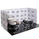 Shappy 2 Pcs 3 Sided Splatter Guard Foldable Grease Splatter Screen for Frying Pan Aluminum Foil Splash Guard for Stove Top Oil Splash Block Barrier for Cooking Kitchen(White,Leaf)