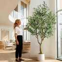 Tall Artificial Tree Large Faux Olive Tree with Pot Indoor Outdoor Realistic Floor Big Fake plantas for Home Living Room Master Bedroom Office Porch Outside Patio arboles artificiales para decoracion