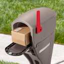 Step2 Mailmaster Streamline Mailbox & Post, Weather Resistant, Large Outdoor Mailboxes, Made of Durable Plastic, Easy to Install, Flag Included, Mocha