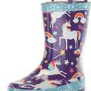 Western Chief Rain Boots with Pull on Handles for Toddlers and Kids - Premium Waterproof Boots for Boys and Girls (Unicorn Dreams)