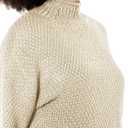 ZESICA Women's Turtleneck Batwing Sleeve Loose Oversized Chunky Knitted Pullover Sweater Jumper Tops (Beige, M)