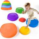 Stepping Stones for Kids  Toddler Stepping Stones for Balance and Sensory Play, Non-Slip Indoor and Outdoor Balance Toys for Boys and Girls Age 3+, Stackable 6 Pcs Set